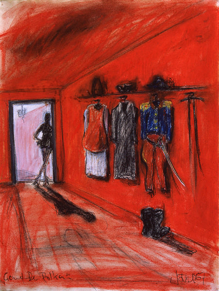 Der Balkon - zu Jean Genet, 1989  -  Pastell/Papier, 65 x 50 cm