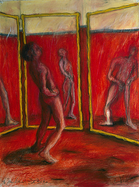 Der Balkon - zu Jean Genet, 1989  -  Pastell/Papier, 65 x 50 cm